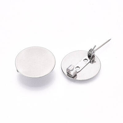 304 Stainless Steel Brooch Cabochon Settings