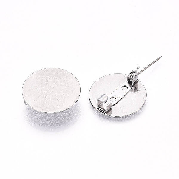 304 Stainless Steel Brooch Cabochon Settings