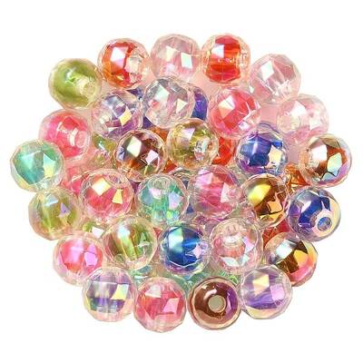 UV Plating Transparent Acrylic European Beads
