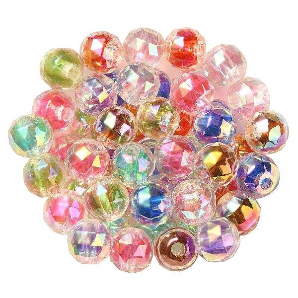 UV Plating Transparent Acrylic European Beads