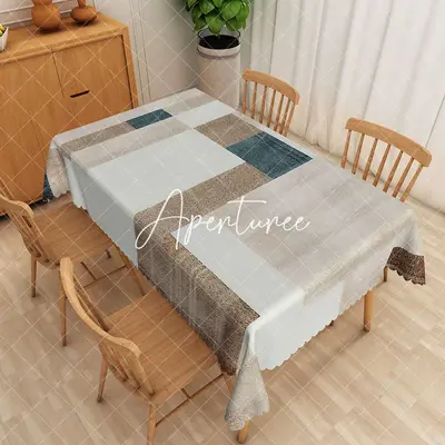 Aperturee Irregular Pattern Grey Rectangle Tablecloth For Home, 52 x 70 inch, 30.82 USD, rectangle tablecloths, ZJY04999-A