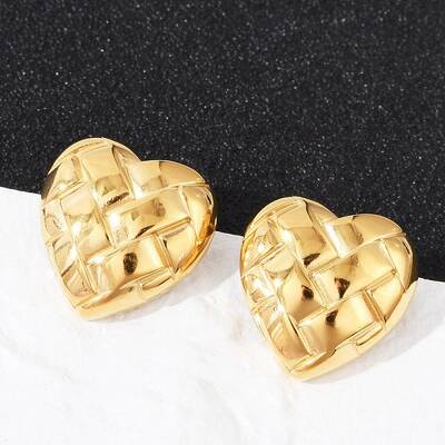 304 Stainless Steel Textured Stud Earrings