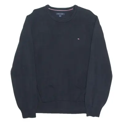 TOMMY HILFIGER Mens Jumper Black Tight Knit L