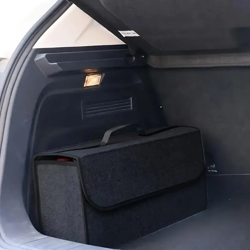 Car Trunk Storage Box, Portable Foldable Car Trunk Organizer, Felt Cloth Storage Box, Car Interior Organizing Container, Car ...