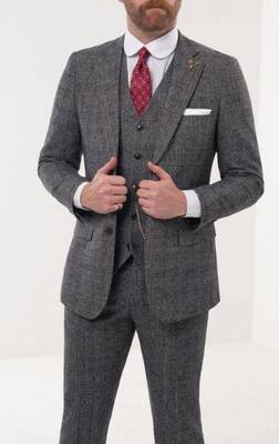Loch Hart of Scotland Prince of Wales Check Tweed 3 Piece Suit