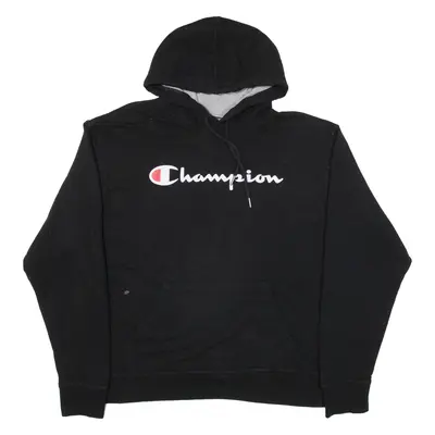 CHAMPION Mens Black Hoodie L