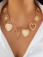 Party Style Heart Design Pendant Necklace, Fashion Jewelry for Party, Daily Clothing Decor, Trendy All-match & Exquisite Jewe...