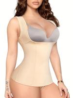 Women's Basic Solid Seamless Compression Shapewear Tank Top, Lady Minimalist Breathable Tummy Control Shapewear Clothi...