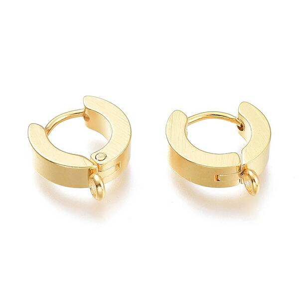Ion Plating(IP) 304 Stainless Steel Huggie Hoop Earrings Findings