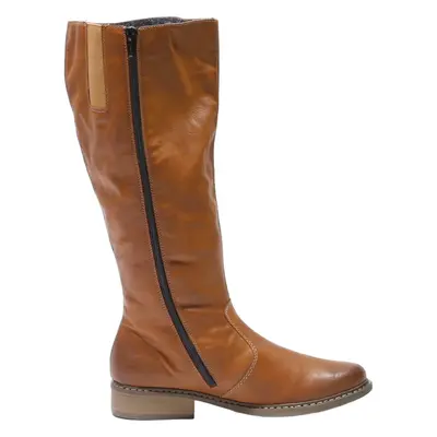 RIEKER High Boots Brown Leather Womens UK 5