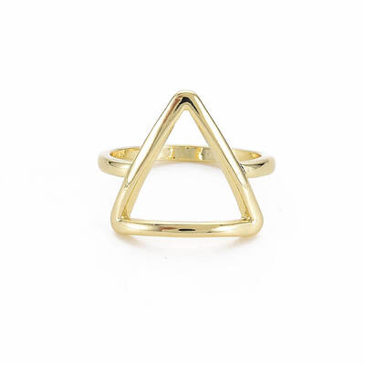 Hollow Triangle Rack Plating Alloy Wide Band Rings