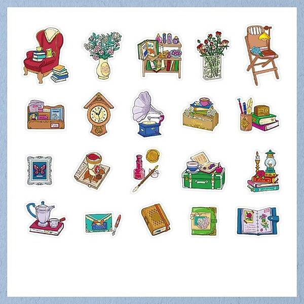 40Pcs 20 Styles Paper Stickers