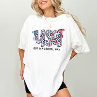 ChicCotton Coquette USA Comfort Colors Shirt, 4th Of July T-shirt, USA But In A Liberal Way Graphic Tee, Memorial Day Clothin...