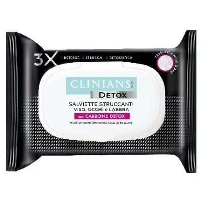 Clinians Detox Makeup Remover Wipes X 25 Pieces