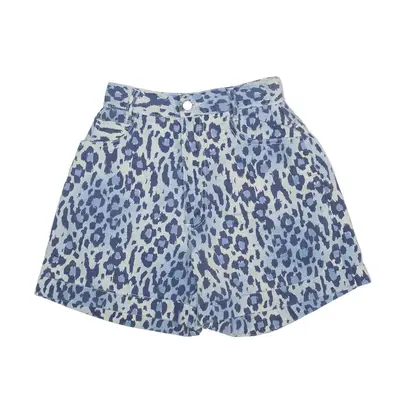 WET SEAL PARIS BLUES Chino Shorts Blue Regular Animal Print Womens XXS W24