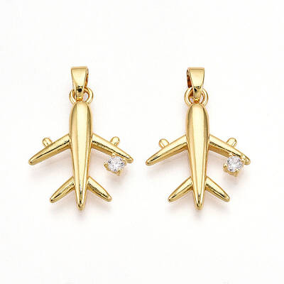 Brass Micro Pave Cubic Zirconia Pendants