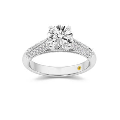 Storm  Knife Edged Cathedral Round Lab Grown Diamond Engagement Ring |White Gold 1 1/5 - 4 1/3 CT. TW.