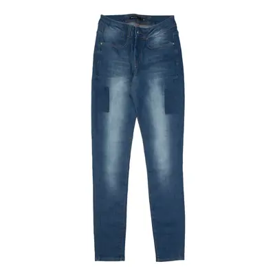 KAREN MILLEN Patch Jeans Blue Denim Slim Skinny Stone Wash Womens W26 L30