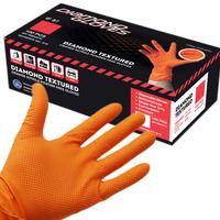Diamond Heavy Duty 8mil Orange Nitrile Disposable Gloves - Latex-Free & Powder-Free Cleaning Food Gloves Hand Household Kitch...