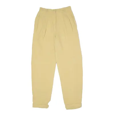COMMA Pleated Womens Trousers Beige Slim Straight W26 L28