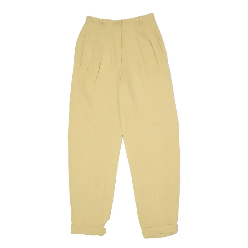COMMA Pleated Womens Trousers Beige Slim Straight W26 L28