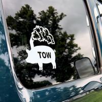 Tow Pig - 2-Pack Options - (20 colors) custom decal, bumper sticker, window Graphic, Car, Truck, SUV, Diesel, Blue Collar