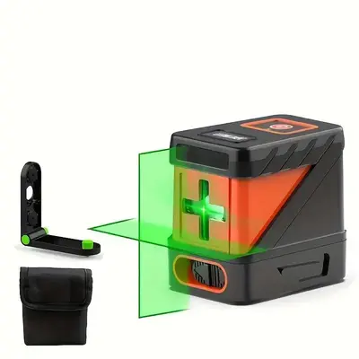 Laser Level Meter, 2 Lines Laser Level Gauge with Strong Light, Portable Handheld Automatic Threading Level Meter for Constru...