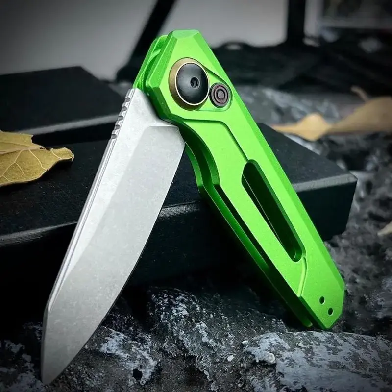 Tactical EDC Knife – Reverse Tanto Blade, Push Button Lock, Aluminum Handle, Lightweight and Portable, Suitable for Camping...