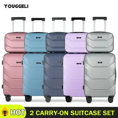 YOUGGELI Stylish Luggage 13-20inc Mother-And-Son Suitcases Airline Certified Luggage, Carry-on Luggage with Cup Holder and US...