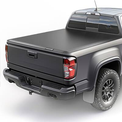 YITAMOTOR® Soft Quad Fold 2019-2025 Chevy Silverado/GMC Sierra 1500 New Body Style, Fleetside 6.6 ft Bed Truck Bed Tonneau C...