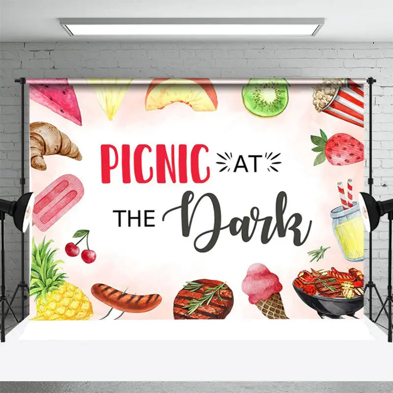 Picnic At Dark Fruit Meat Ice Cream Party Backdrop - Aperturee