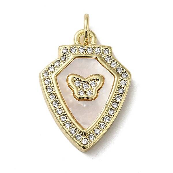 Brass Micro Pave Cubic Zirconia Pendants