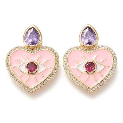 Brass Micro Pave Cubic Zirconia Pendants