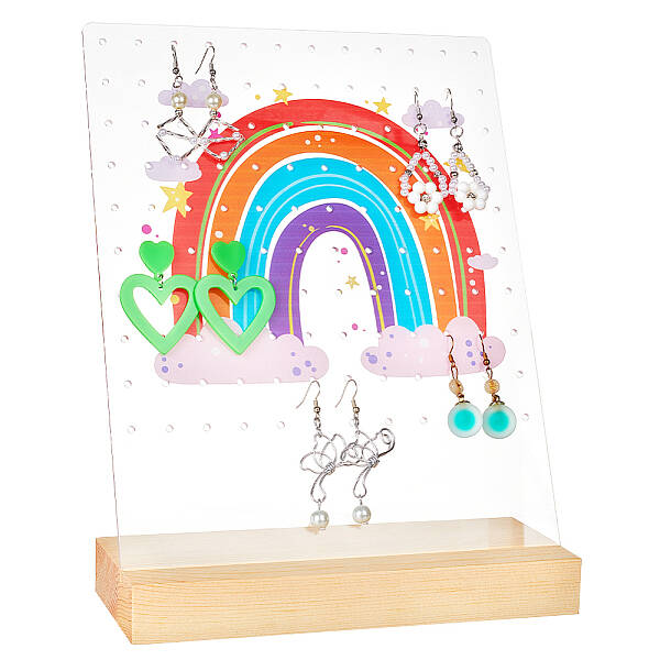 Transparent Acrylic Slant Back Earring Display Stands