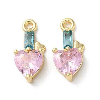 Brass Micro Pave Cubic Zirconia Charms