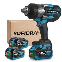 Yofidra Battery Impact Wrench 1700 N.m, 3 Gears 1/2 Inch Akuu Rotary Impact Wrench Brushless Motor, 2 x 3000 mAh Impact Wrenc...