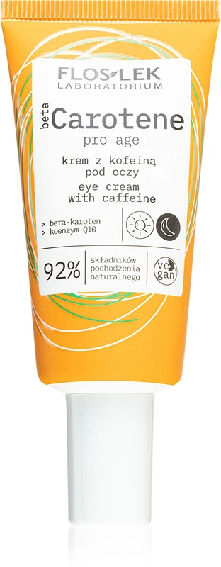 FlosLek Laboratorium Beta Carotene Eye Cream Against Puffiness and Wrinkles with Caffeine 30 ml
