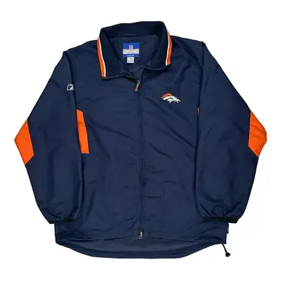 Denver Broncos Reebok Nfl Jacket - Large Navy Nylon