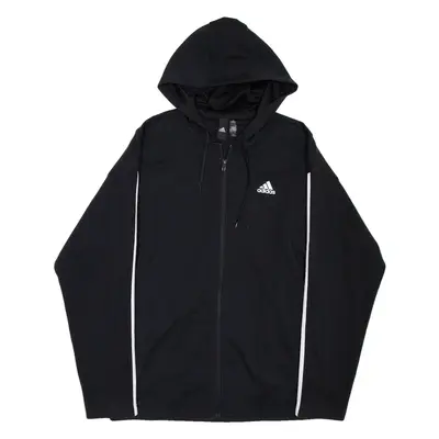ADIDAS Mens Black Hoodie Full Zip L