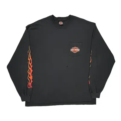 Simi Valley Harley Davidson Graphic Long Sleeve T-Shirt - 4XL Black Cotton