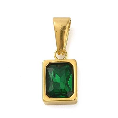 304 Stainless Steel Pendants Cubic Zirconia