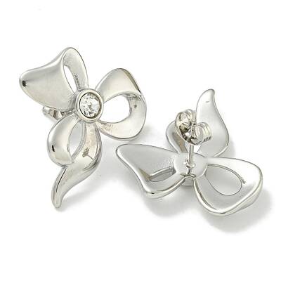 304 Stainless Steel with Rhinestone Stud Earrings