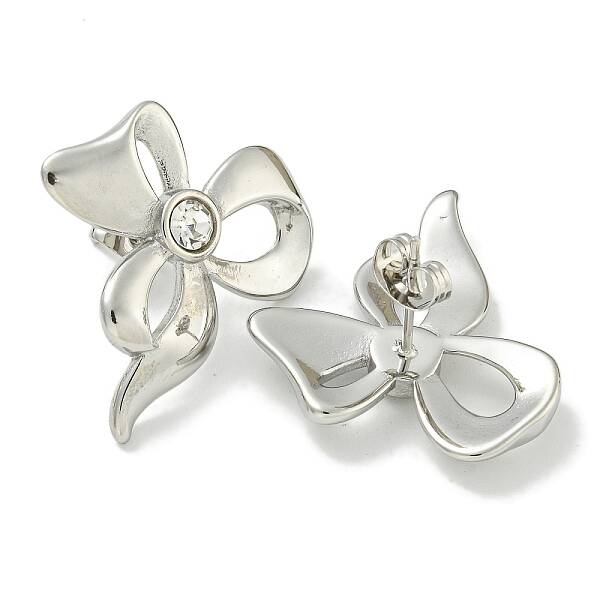 304 Stainless Steel with Rhinestone Stud Earrings