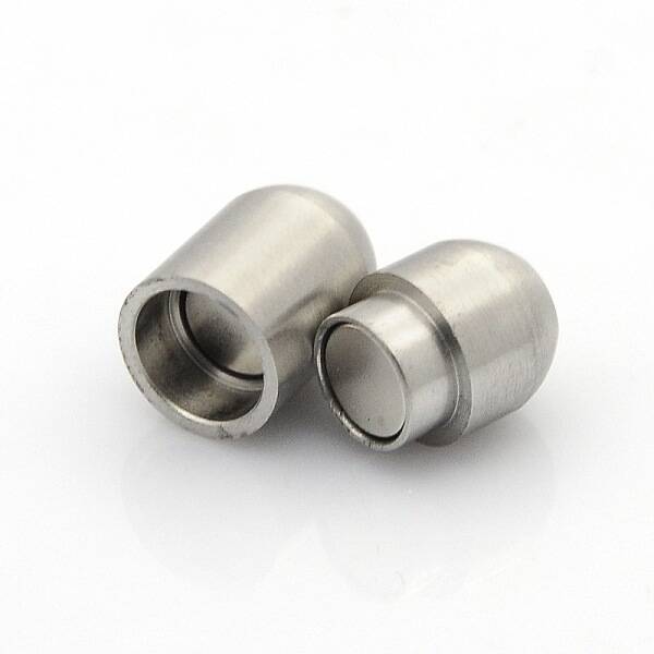 Tarnish Resistant 304 Stainless Steel Matte Surface Magnetic Clasps with Glue-in Ends