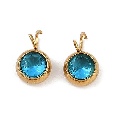 Ion Plating(IP) 304 Stainless Steel Micro Pave Cubic Zirconia Charms