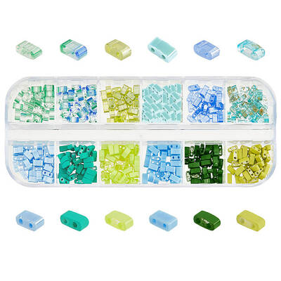 480Pcs 12 Colors Opaque & Transparent Spray Painted Glass Seed Beads