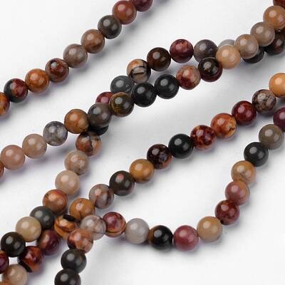 Natural Polychrome Jasper/Picasso Stone/Picasso Jasper Beads Strands