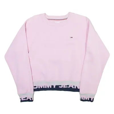 TOMMY JEANS Womens Sweatshirt Pink Crew Neck L