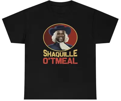 Mens Shaquille O'Tmeal T Shirt Funny Shaq O Neal Oatmeal Styled Novelty Humor Tee, Shaq Icy Hot Commerical Tee Cotton Menswea...