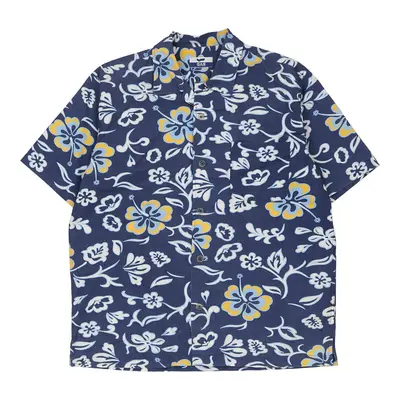 Gas Floral Hawaiian Shirt - XL Blue Cotton